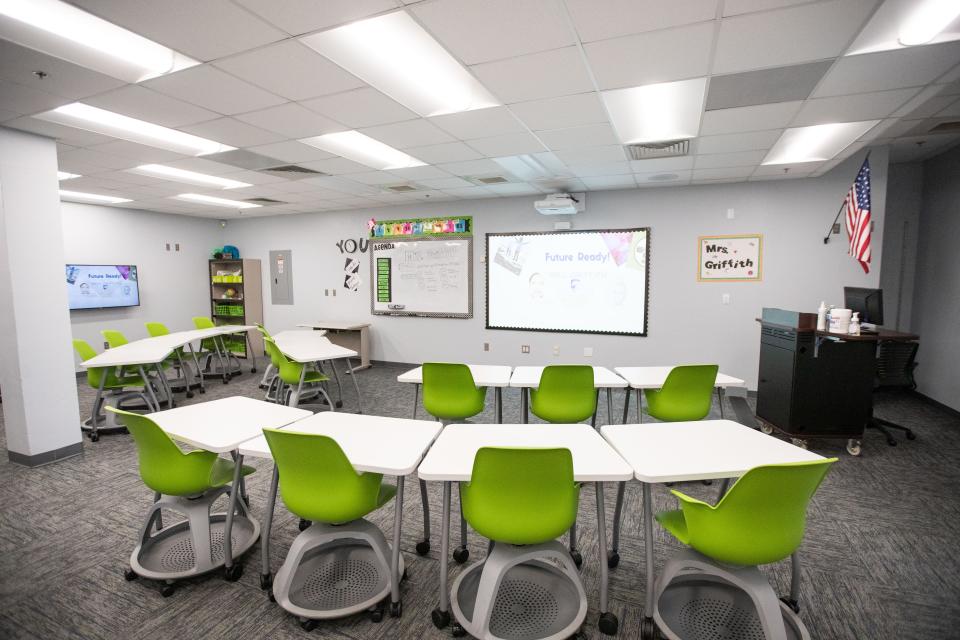 A classroom at Tallahassee Collegiate Academy as seen on Monday, Aug. 7, 2023. 