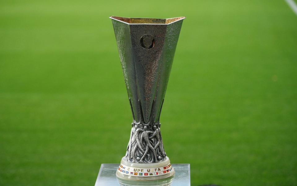 General view of the Europa League trophy before the match, as play resumes behind closed doors following the outbreak of the coronavirus disease - POOL /POOL 