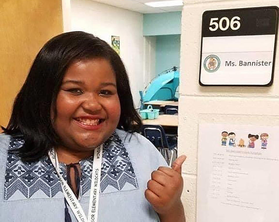 This undated photo provided by the Richland School District 2 in South Carolina shows teacher Demetria “Demi” Bannister. Bannister died three days after being diagnosed with COVID-19, her school district said in a news release Wednesday, Sept. 9, 2020. She taught third grade in Columbia, S.C. (Courtesy of Richland School District 2 via AP)