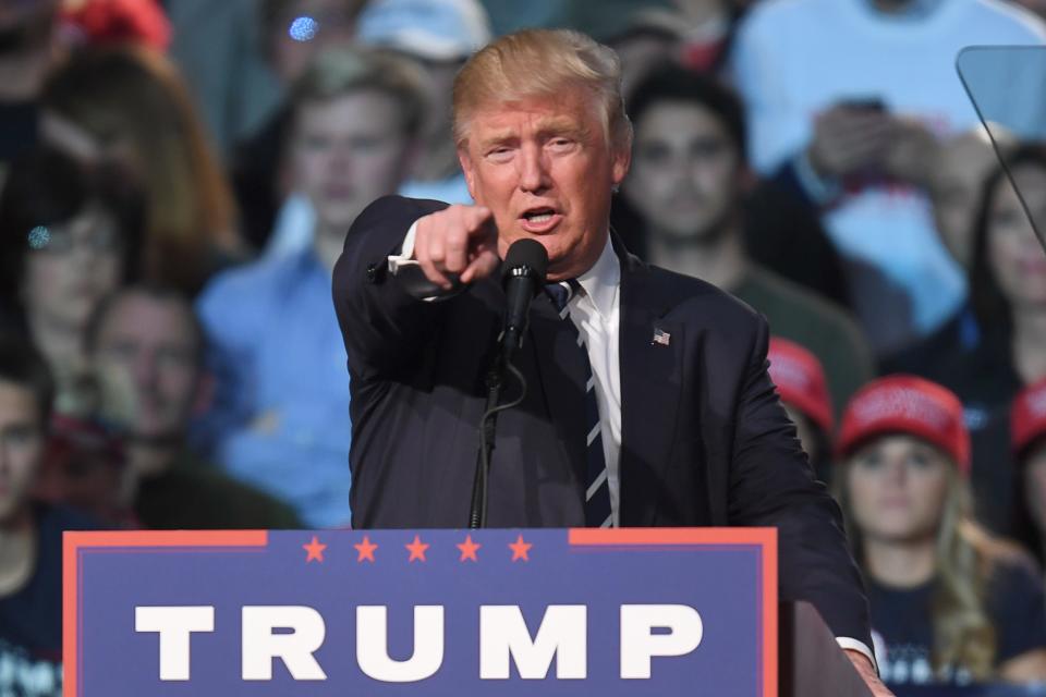 Mandatory Credit: Photo by IBL/REX/Shutterstock (7426337o) Donald Trump Donald Trump presidential campaigning, Grand Rapids, Michigan, USA - 08 Nov 2016