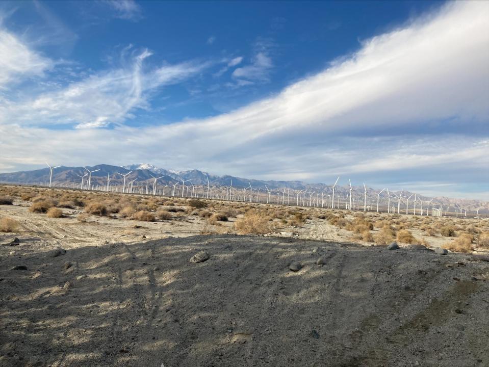 The view looking north from Tramview Road onto College of the Desert's property in north Palm Springs.