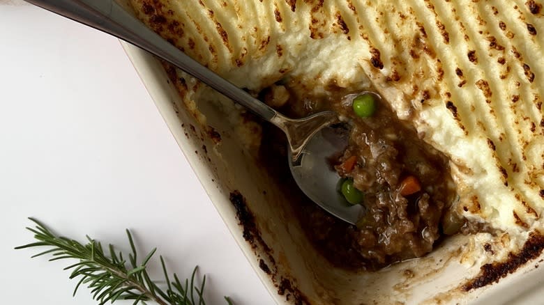 cottage pie in pan