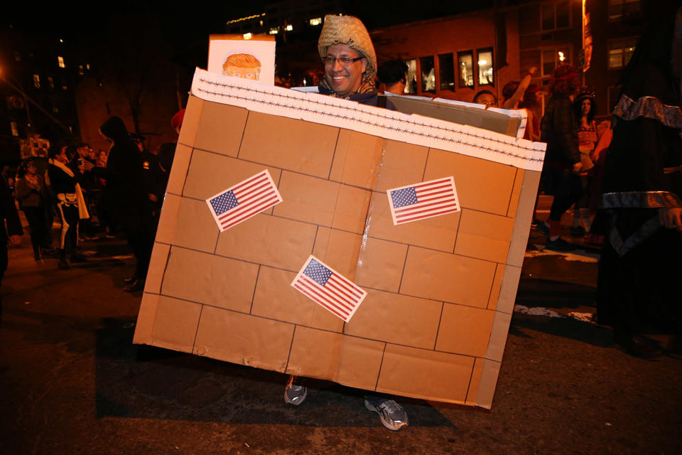 Trump wigs and Hillary masks: Political satire was on parade at Halloween in NYC