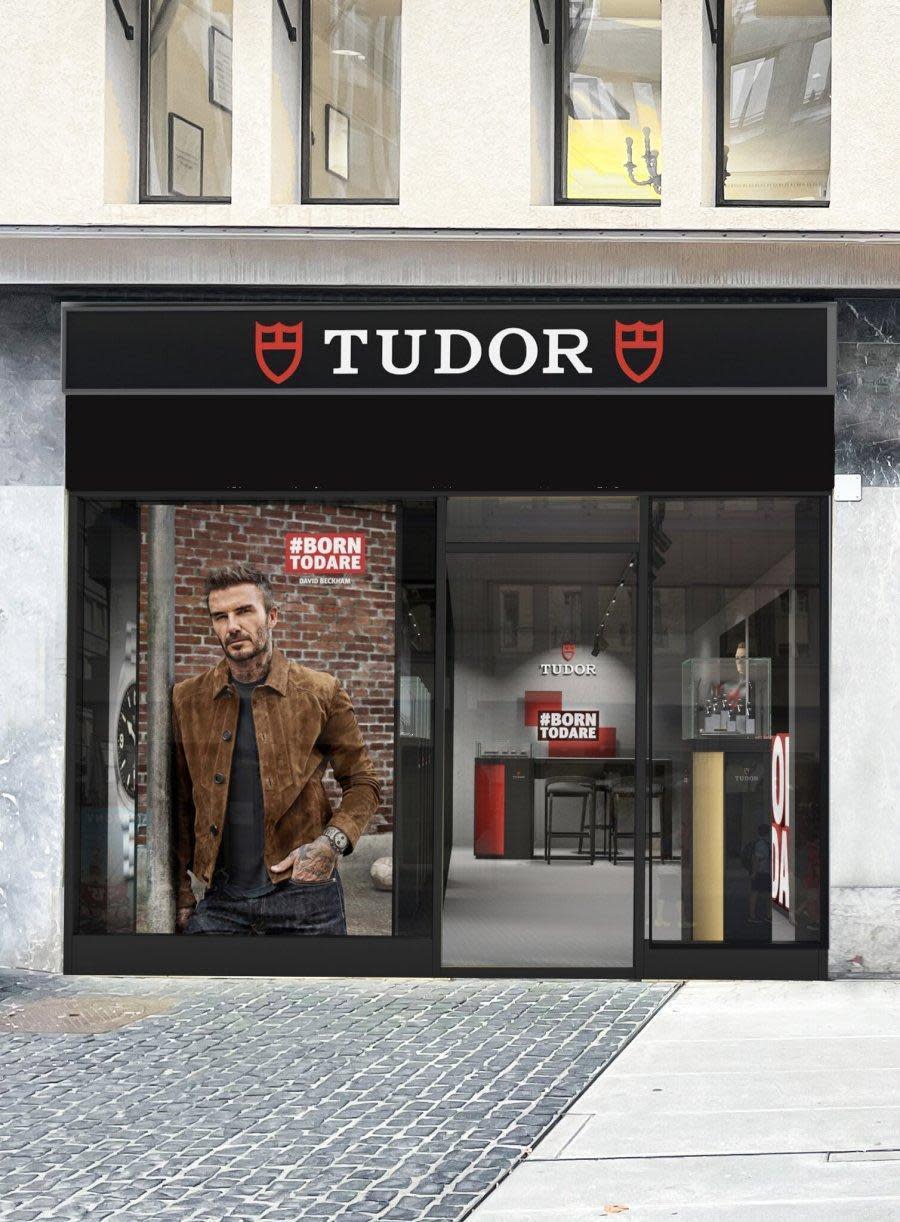 TUDOR帝舵於錶展期間在日內瓦市區開設的快閃店，位於市中心精品購物區隆河街（Rue du Rhône）的Place de Longemalle朗格馬爾廣場上。