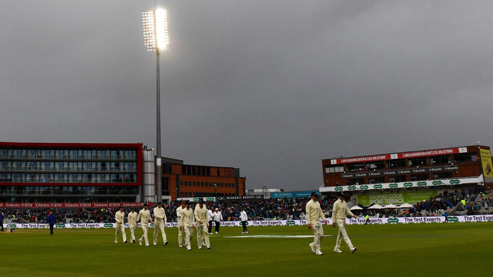 England players, pictured here walking off the field at Old Trafford.