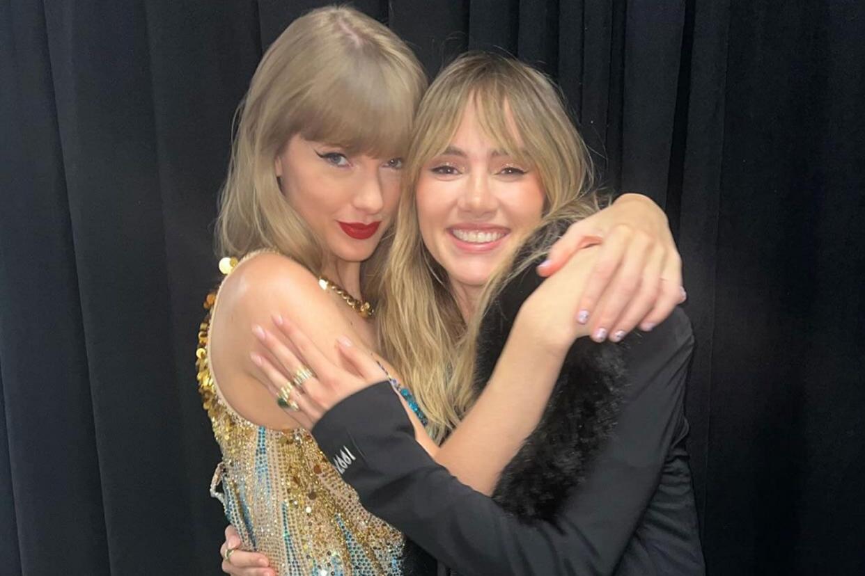 <p>Suki Waterhouse/Instagram</p> Taylor Swift (left) and Suki Waterhouse pose together after Waterhouse opened for the Eras Tour on Aug. 17, 2024