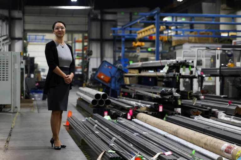 Diane Temme Stinton en su fábrica TMCO en Lincoln, Nebraska, el 14 de mayo de 2024. (Charly TRIBALLEAU)