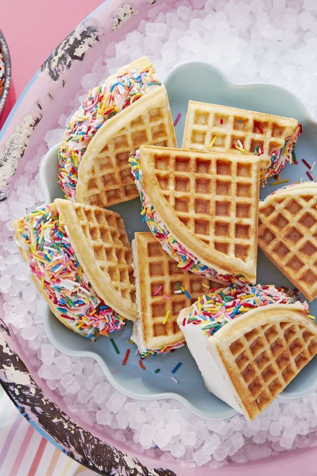 <p>If you're craving a decadent brunch on Easter morning, then these ice cream sandwiches made with waffles and heaps of rainbow sprinkles are calling your name.</p><p>Get the <strong>Rainbow Waffle-wiches recipe.</strong></p><p><a class="link " href="https://go.redirectingat.com?id=74968X1596630&url=https%3A%2F%2Fwww.walmart.com%2Fsearch%3Fq%3DWAFFLE%2BMAKERS&sref=https%3A%2F%2Fwww.womansday.com%2Ffood-recipes%2Ffood-drinks%2Fg2234%2Feaster-desserts%2F" rel="nofollow noopener" target="_blank" data-ylk="slk:Shop Now;elm:context_link;itc:0;sec:content-canvas">Shop Now</a></p>