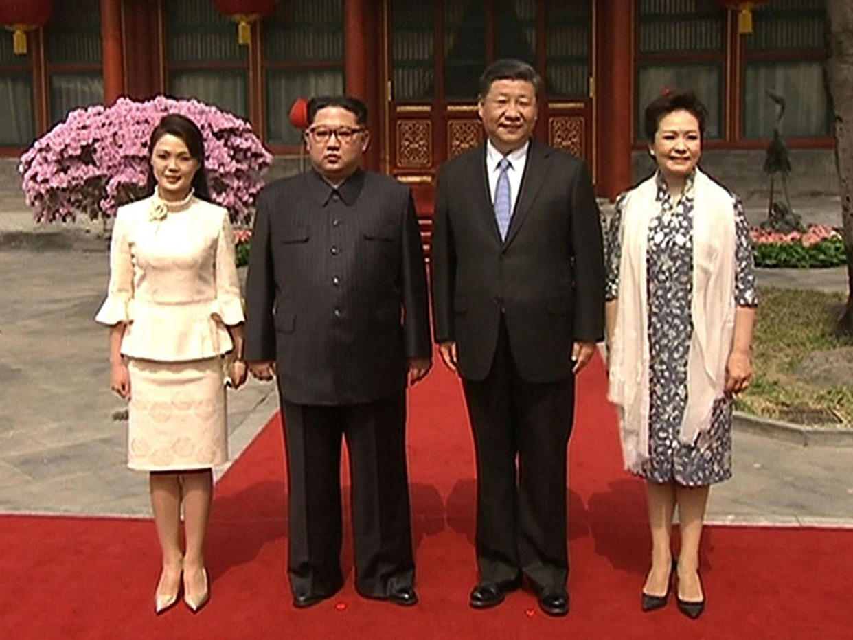 North Korean leader Kim Jong-un, President Xi Jinping and both their wives meet in Beijing: AFP/Getty