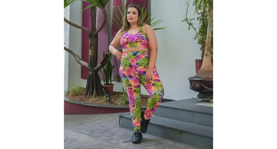 Calça Legging Plus Size Estampada Feminina Cós Alto Para Academia Fitness Ginástica - Fitmoda - Estampado. Foto: Divulgação