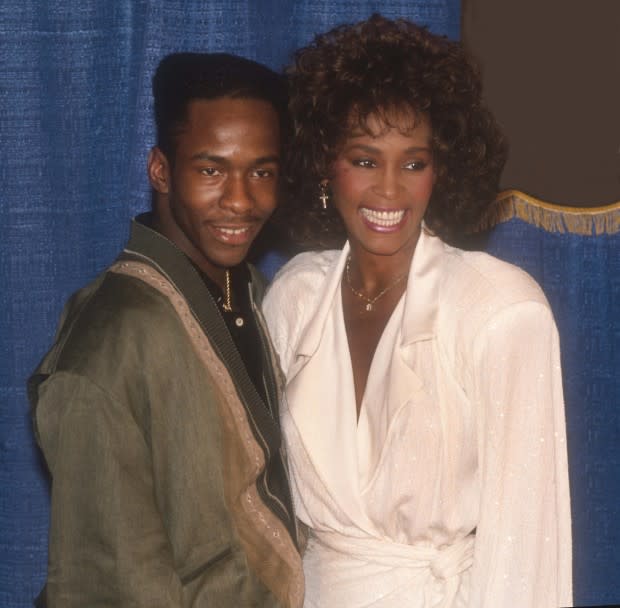 <p>IMAGO / agefotostock</p><p>Pop superstar <strong>Whitney Houston</strong> and R&B/hip-hop artist <strong>Bobby Brown</strong> met in 1989. After declining his first marriage proposal, Houston went on to marry Brown in 1992 and their daughter, <strong>Bobbi Kristina Brow</strong><strong>n</strong>, was born the following year.</p><p>It later became clear the relationship was a turbulent one, as Brown was arrested multiple times on different counts and at one point <a href="https://people.com/music/whitney-houston-bobby-brown-relationship-timeline/" rel="nofollow noopener" target="_blank" data-ylk="slk:charged for hitting Houston;elm:context_link;itc:0;sec:content-canvas" class="link ">charged for hitting Houston</a>. At the time, Houston was battling drug addiction and went to rehab twice. The couple divorced in 2007.</p>