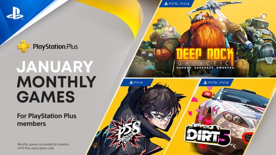 PS Plus free games for January 2022.