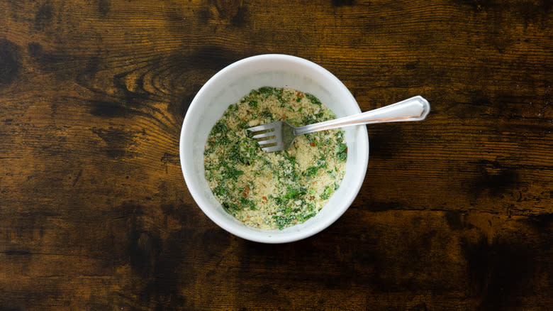 colorful breadcrumb mixture in a bowl 