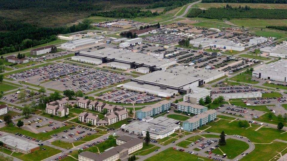 The RCMP has carried out a search at the CFB Valcartier military base which is located 25 kilometres northwest of Quebec City.  (Radio-Canada - image credit)