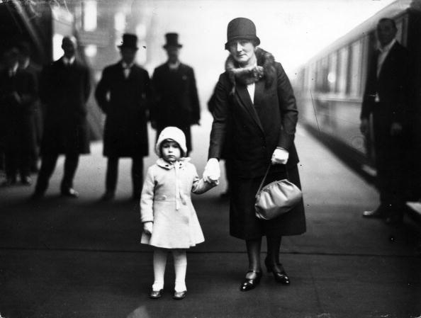 <p>Princess Elizabeth on the platform at King's Cross station, about to depart with her Royal grandparents for Christmas holidays at their Norfolk country home, Sandringham.</p>