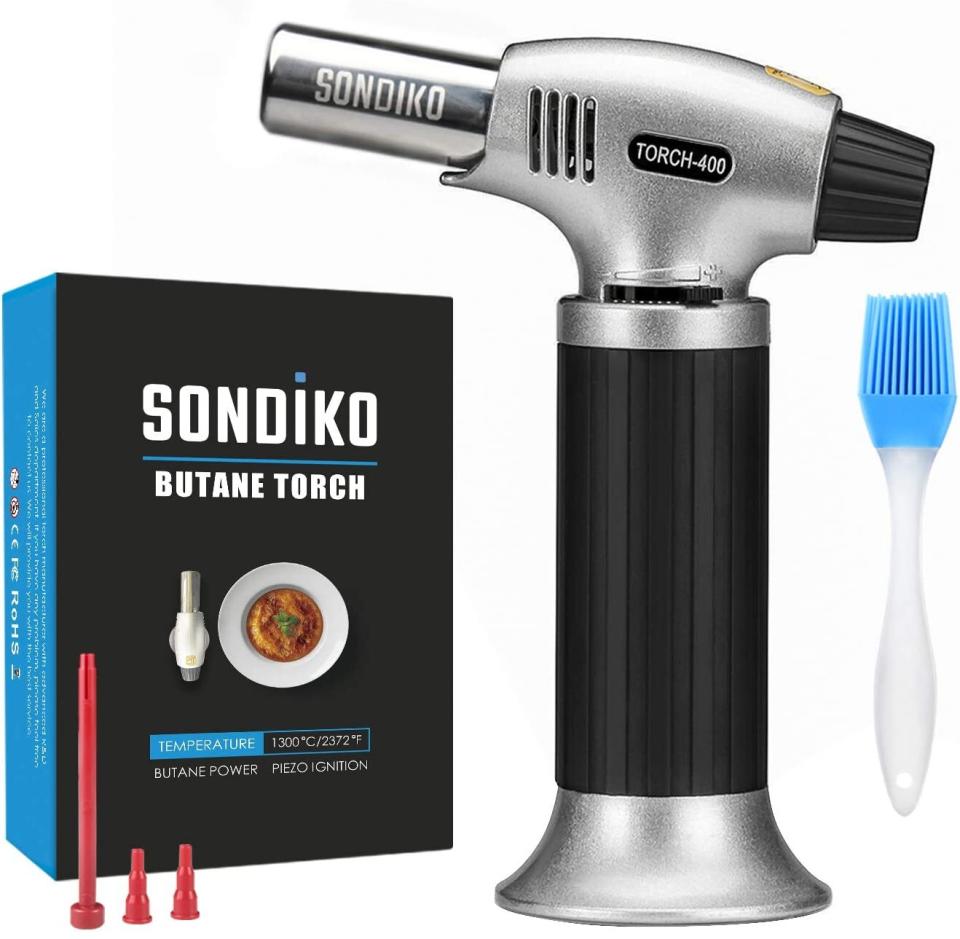 You'll finally be able to make your own baked Alaska after watching chefs do it on TV for years.<br /><br /><strong>Promising review:</strong> "This mini torch is easy to use with an adjustable flame. It's not too fancy shmancy, but it's not expensive either. It does everything I need it to do, including lighting candles that have burned too far down to reach with a match. (although I know that's not its intent at all) Unfortunately, it doesn't arrive with butane; but once you fill it, it lasts a pretty long time!" &mdash; <a href="https://amzn.to/3xfTzh7" target="_blank" rel="noopener noreferrer">Vero<br /></a><br /><strong>Get it from Amazon for <a href="https://amzn.to/3dJLpGg" target="_blank" rel="noopener noreferrer">$18.99</a>.</strong>