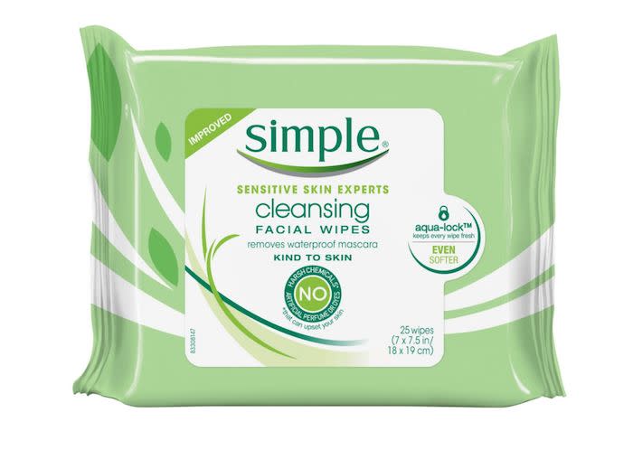 Hamlin Penske said she loves the&nbsp;<a href="https://www.target.com/p/simple-kind-to-skin-cleansing-facial-wipes-25-ct/-/A-13903998" target="_blank">Simple Cleansing Facial Wipes</a>, which she&rsquo;s found especially useful when working with male clients, as they tend to love a quick makeup removal option. Hamlin Penske noted that her 9-year-old daughter also makes use of the wipes as she loves to play around with makeup.<br /><br /><strong><a href="https://www.target.com/p/simple-kind-to-skin-cleansing-facial-wipes-25-ct/-/A-13903998" target="_blank">Simple cleansing facial wipes</a>, $4.49 at Target</strong>