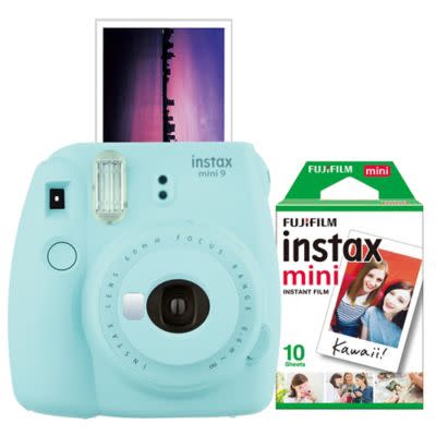 Fujifilm Instax Mini 9 Instant Camera Ice Blue with Custom Case + Fuji Instax Film Value Pack (Amazon / Amazon)