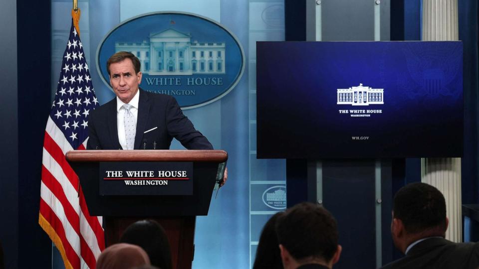 PHOTO: John Kirby, Coordinator for Strategic Communications at the National Security Council in the White House, speaks during the daily press briefing at the White House on Nov. 7, 2023, in Washington, D.C. (Kevin Dietsch/Getty Images)