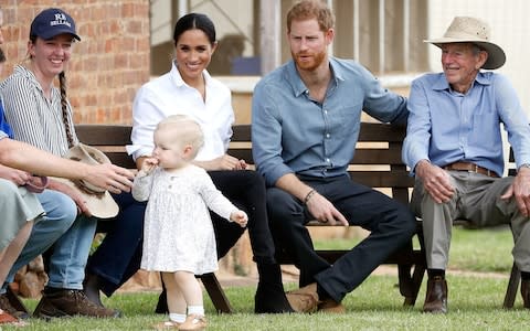 The royal couple visit a local farming famil, the Woodleys, in Dubbo - Credit:  Chris Jackson/ PA