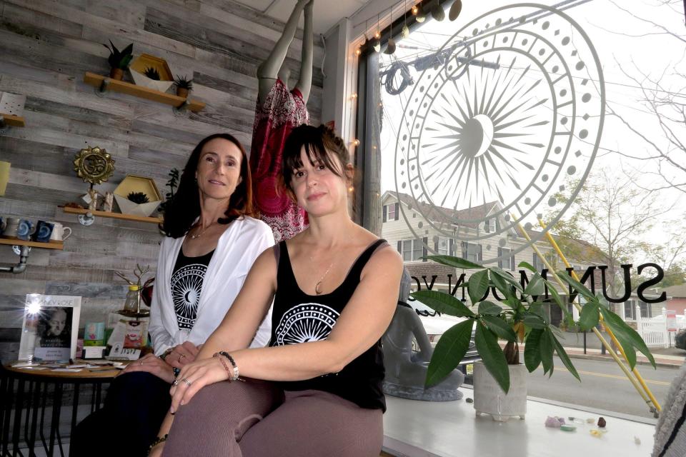 Sun Moon Yoga and Healing owners Emily Sobel (right) and Lisa Horan-Sockol are shown at the two-year-old Long Branch-based yoga studio Tuesday, November 2, 2021.