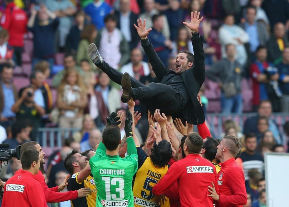 Diego Simeone has resisted the advances of more storied, cash-heavy clubs to stay at Atletico Madrid. (Getty)