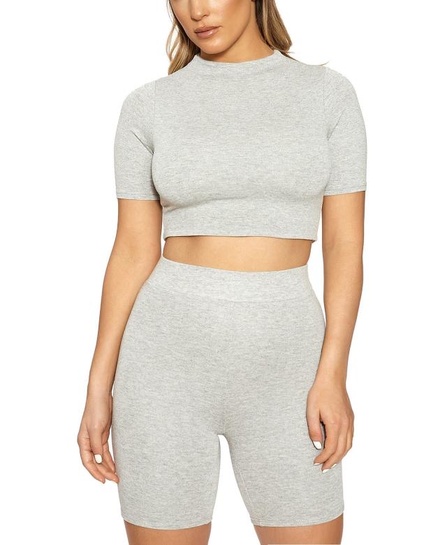 Naked Wardrobe The NW Crop Top in Oatmeal