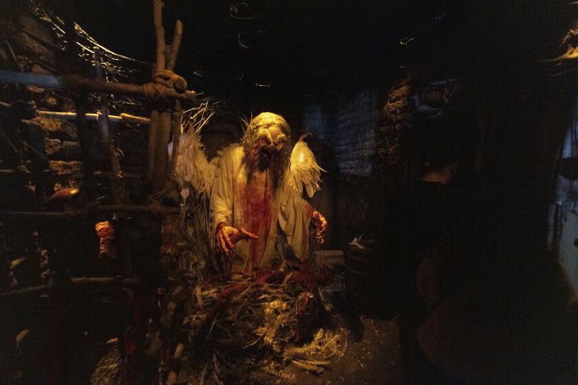 LOS ANGELES,CA- inside the "Latin American Mountruos" house, during opening night at Universal Studios Horror nights on Sept.7th 2023. Photo by J. Emilio Flores For The LA Times