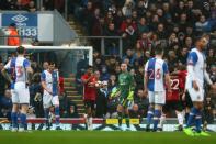 <p>Rashford collects the ball after equalising </p>