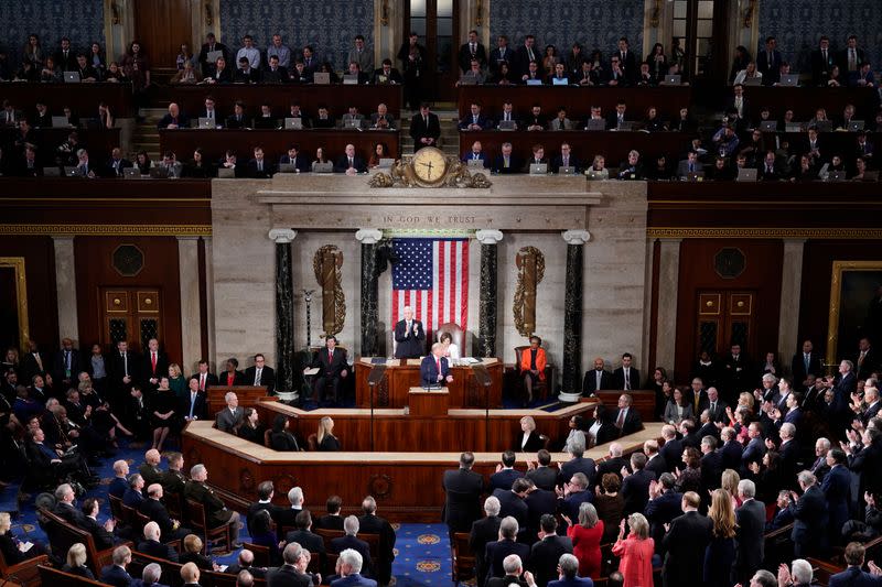 U.S. President Trump delivers the State of the Union address at the U.S. Capitol in Washington