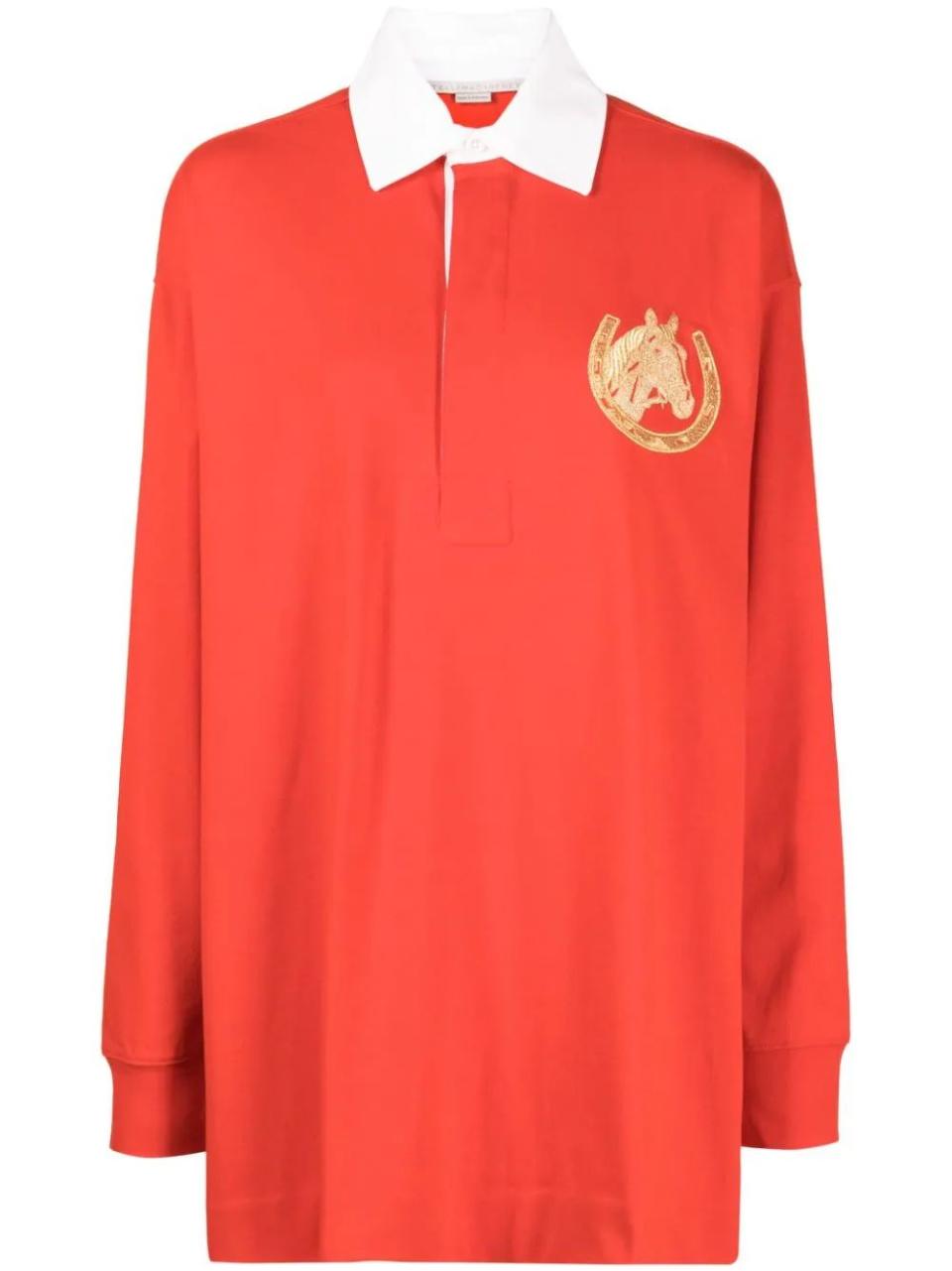 <p><a href="https://go.redirectingat.com?id=74968X1596630&url=https%3A%2F%2Fwww.farfetch.com%2Fshopping%2Fwomen%2Fstella-mccartney-pony-club-embroidered-rugby-top-item-20359802.aspx&sref=https%3A%2F%2Fwww.harpersbazaar.com%2Ffashion%2Ftrends%2Fg45878141%2Fhorse-girl-aesthetic-equestrian-style-pieces%2F" rel="nofollow noopener" target="_blank" data-ylk="slk:Shop Now;elm:context_link;itc:0;sec:content-canvas" class="link ">Shop Now</a></p><p>Pony Club-Embroidered Rugby Top</p><p>farfetch.com</p><p>$426.00</p><span class="copyright">Stella McCartney</span>