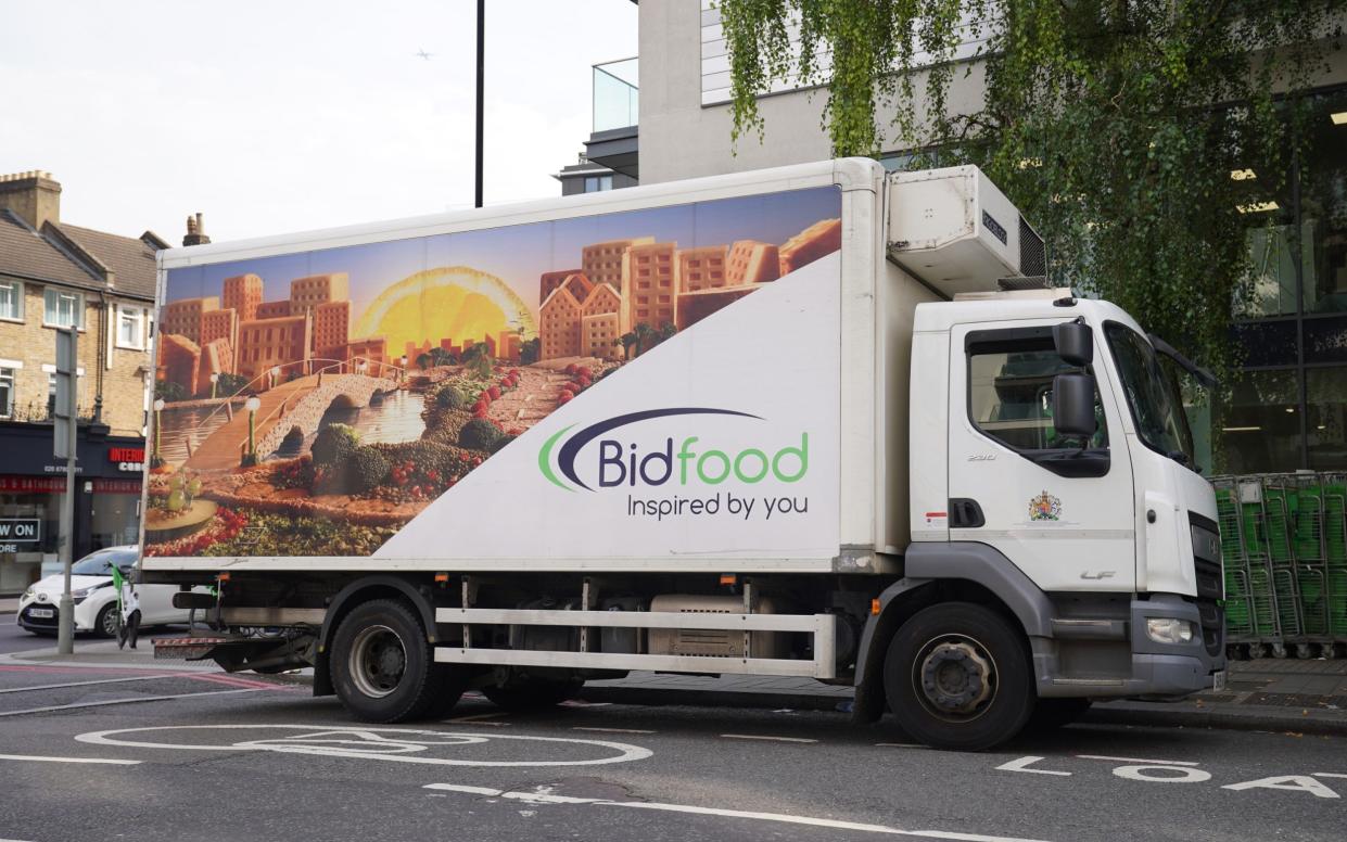A Bidfood delivery lorry parked near to the prison in Upper Richmond Road