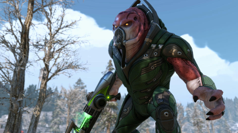 A Muton alien soldier in XCOM 2.