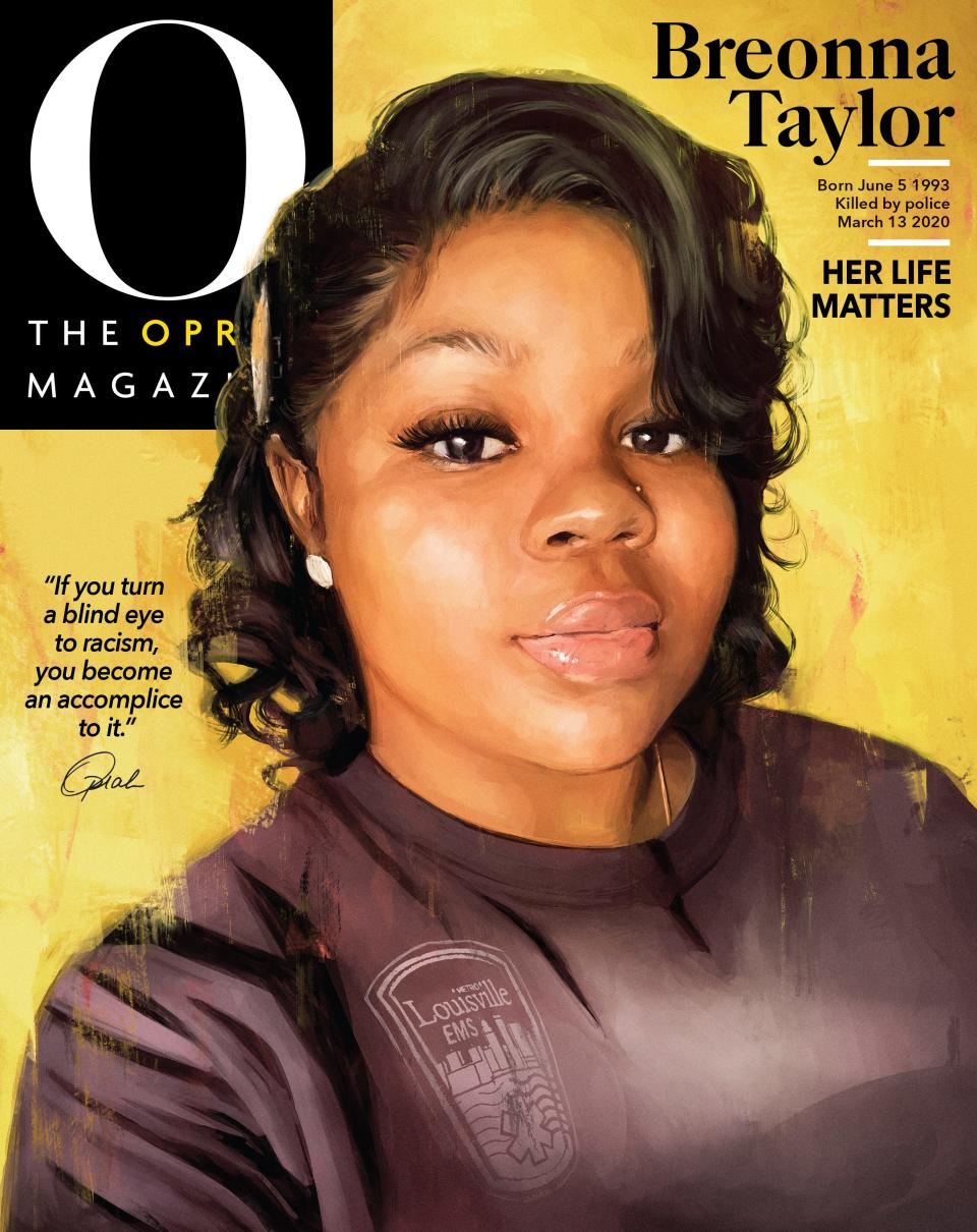 September 2020 cover of "O, The Oprah Magazine" pays tribute to Breonna Taylor.