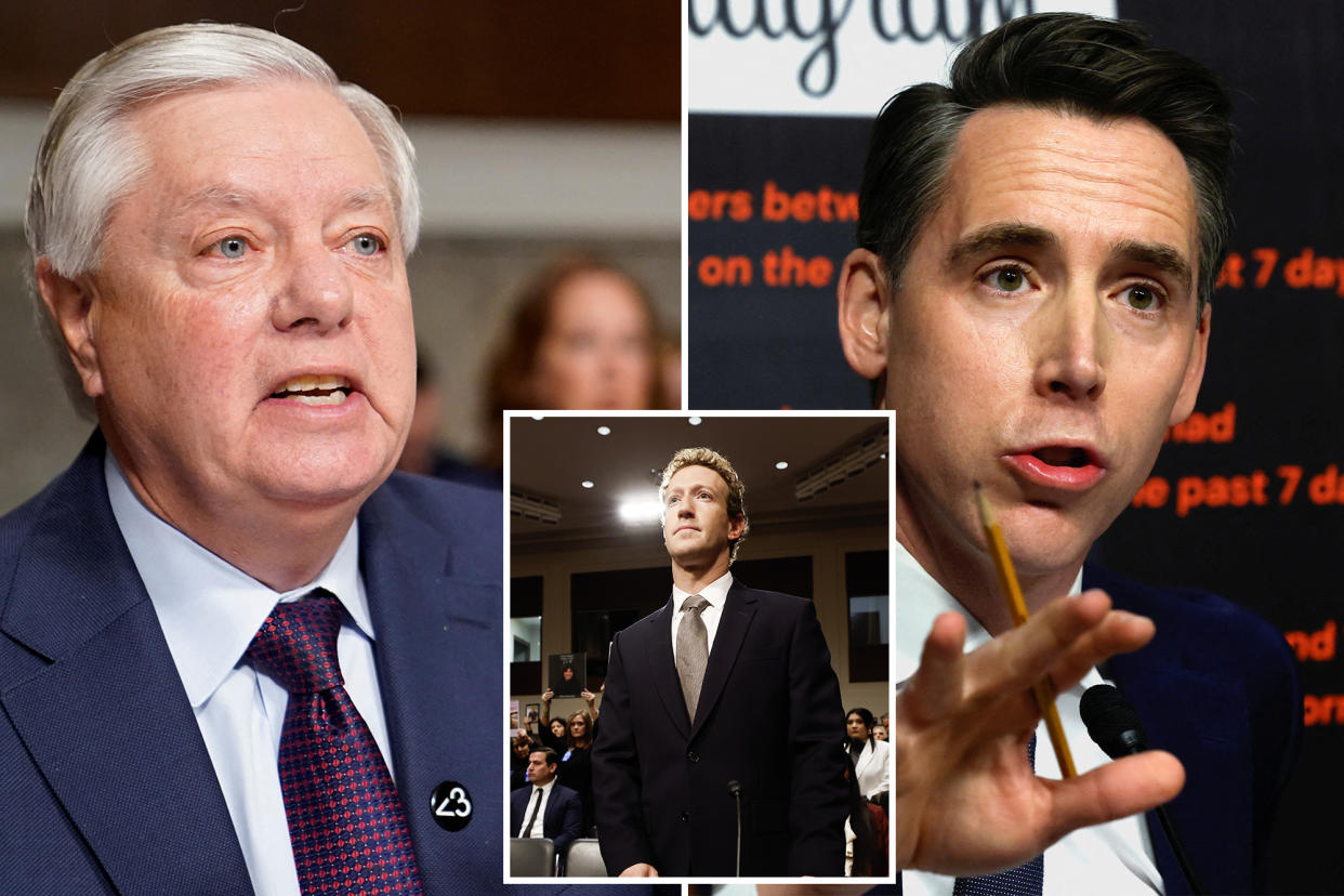 Lindsey Graham, Josh Hawley and Mark Zuckerberg.