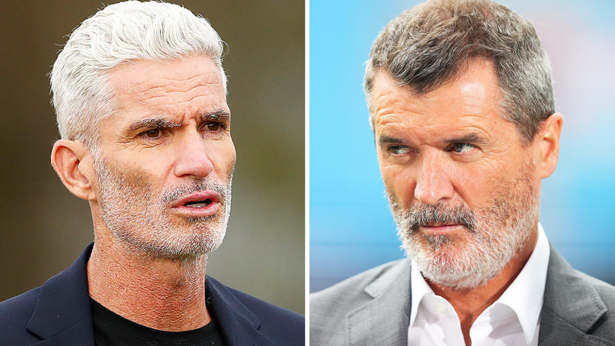Craig Foster and Roy Keane are pictured side by side.