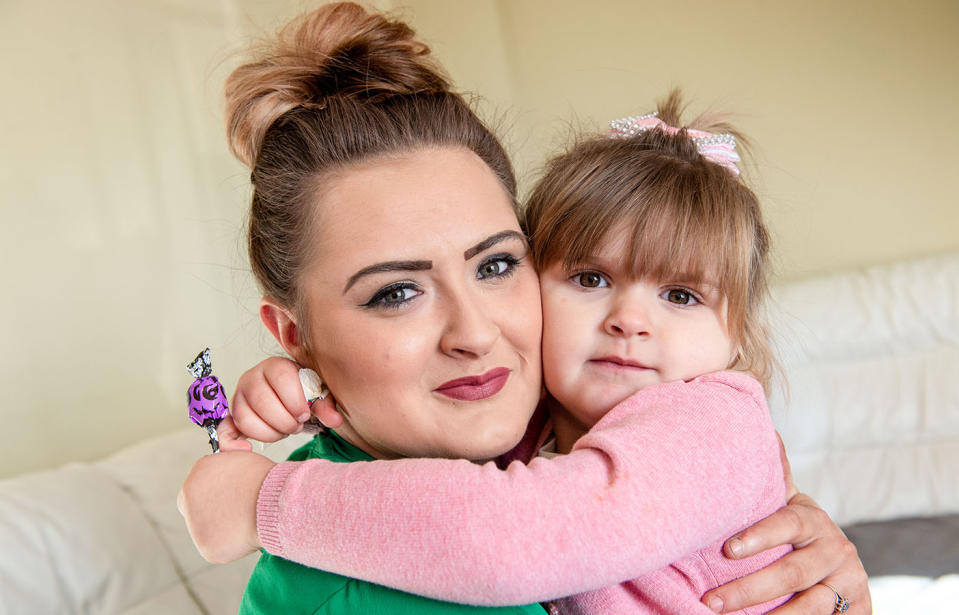 Shannon Mcwilliam's daughter Ariah, 3, almost choked to death on a lollipop.