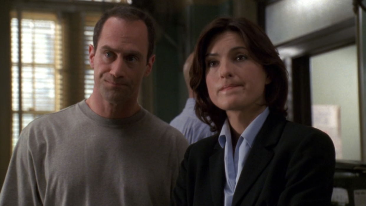  Law & Order: SVU screenshot Meloni and Hargitay as Stabler and Benson. 