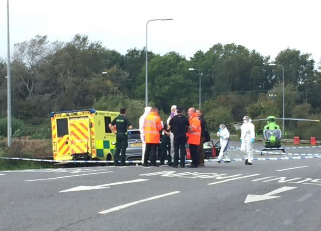 Police on the scene on the A369 in Portishead