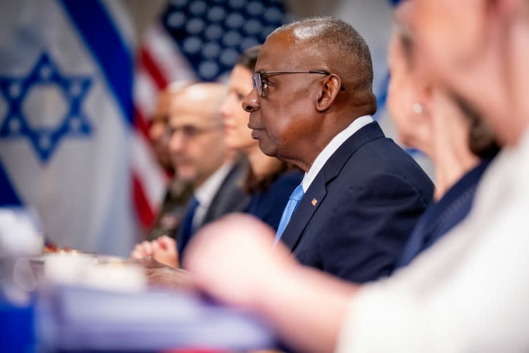 US Secretary of Defense Lloyd Austin meets with Israeli Defense Minister Yoav Gallant at the Pentagon on June 25, 2024 (Andrew Harnik)