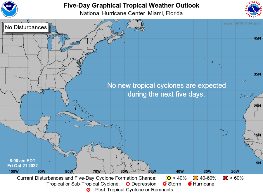 Tropical conditions 8 a.m. Oct. 21, 2022.