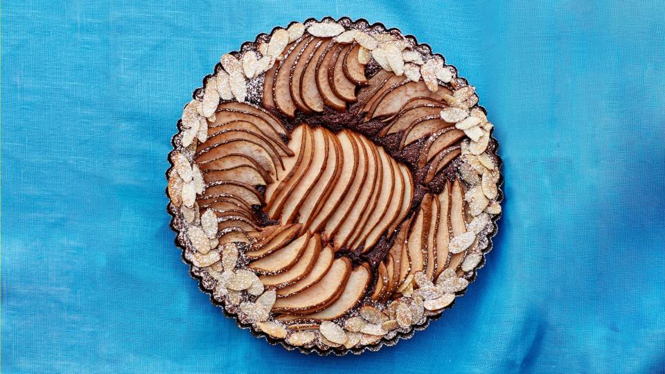 Chocolate-Almond Pear Tart