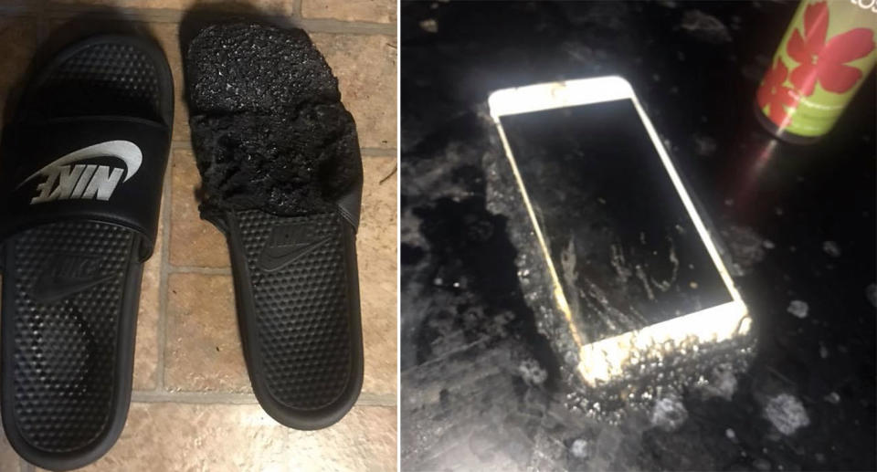 Timiyah Landers' belongings, including her shoes and phone, were destroyed in the incident. Source: Facebook/Bradi Owens