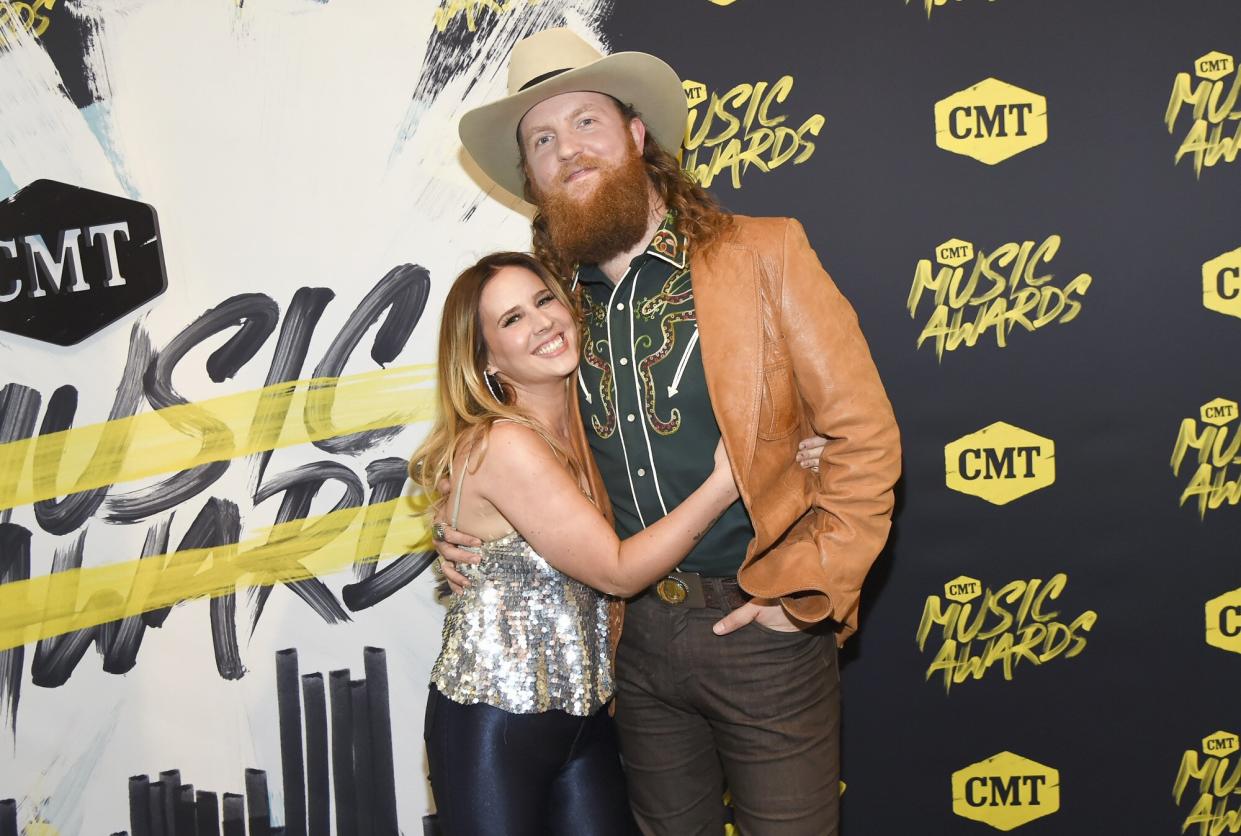 Lucie Silvas and John Osborne of Brothers Osborne attend the 2018 CMT Music Awards at Bridgestone Arena on June 6, 2018 in Nashville, Tennessee