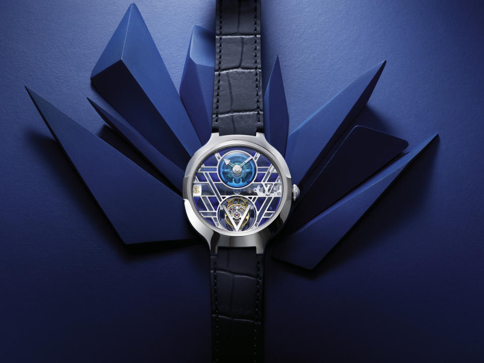 Louis Vuitton's Voyager Flying Tourbillon Poinçon de Genève Plique-à-jour watch.