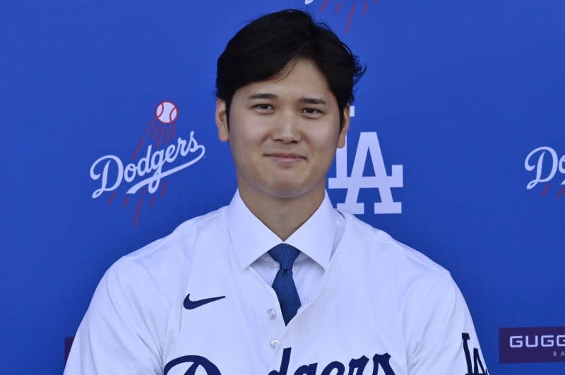 Shohei Ohtani signed a $700 million contract with the Los Angeles Dodgers in December. File Photo by Jim Ruymen/UPI