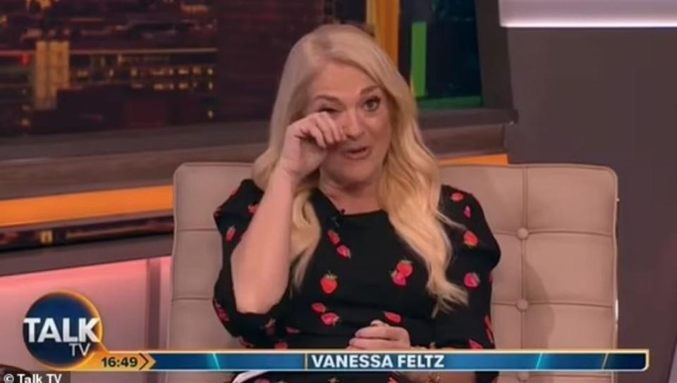 Vanessa Feltz was emotional during the discussing about her long-time friend (Talk TV)