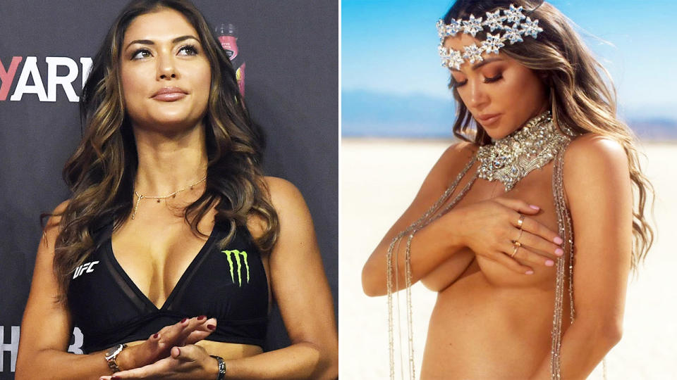 Arianny Celeste, pictured here in the UFC and on Instagram.