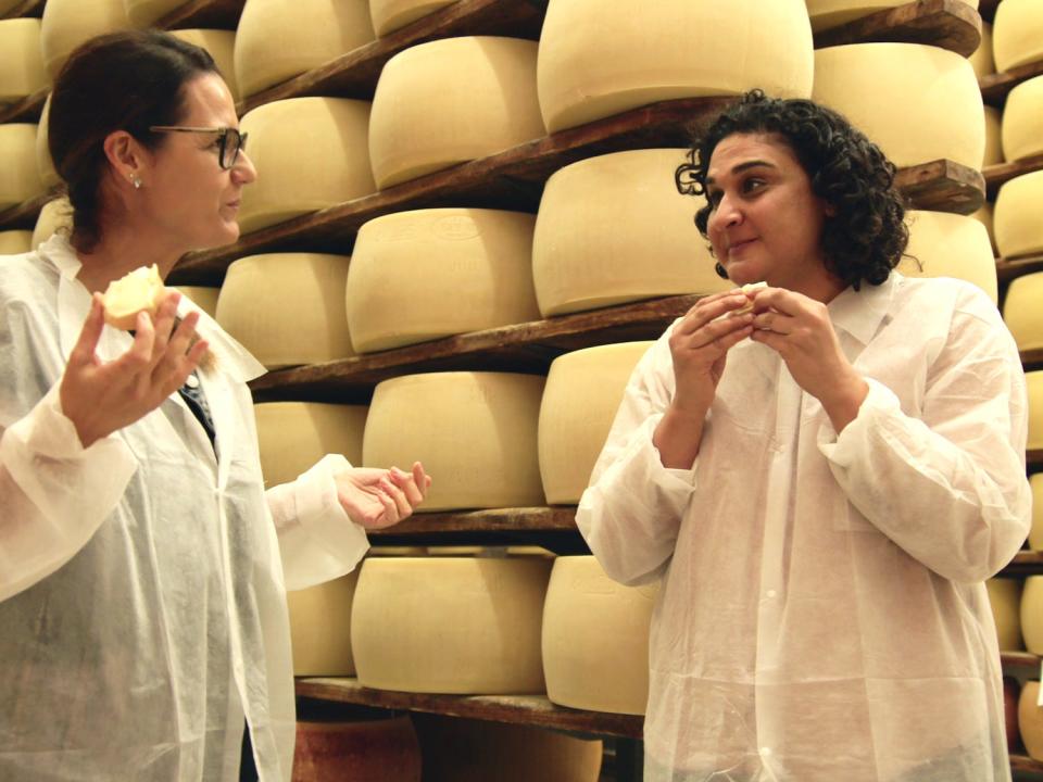 Samin Nosrat in Salt Fat Acid Heat on Netflix