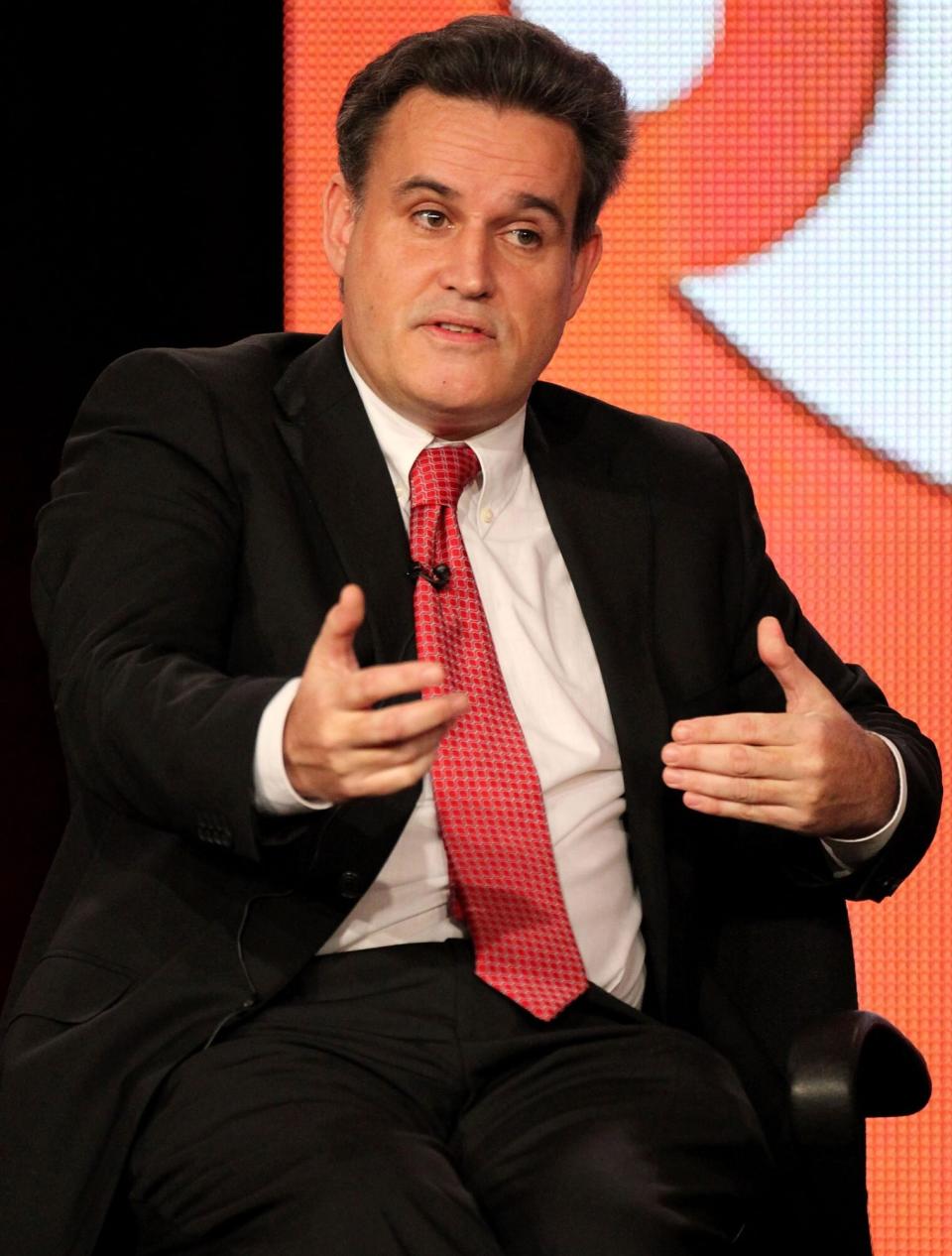 PASADENA, CA - JANUARY 12: Executive Producer James Flynn of the television show 'The Borgias' speaks during the Showtime portion of the 2012 Television Critics Association Press Tour at The Langham Huntington Hotel and Spa on January 12, 2012 in Pasadena, California. (Photo by Frederick M. Brown/Getty Images)